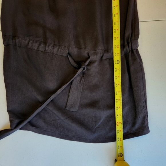 Sessun Black Mini Dress Tunic Short Sleeve Sleeveless V-Neck 100% Silk Capsule - Picture 7 of 8